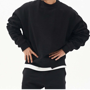 Custom Logo Embroidery Oversize Cotton Crew Neck Sweatshirts Winter Streetwear Solid 360g Breathable Quick Dry - Product Image 3