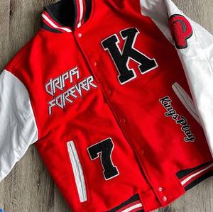 Blouson aviateur d'hiver unisexe personnalisé OEM en laine patchs en chenille veste universitaire Letterman vintage universitaire - Product Image 1