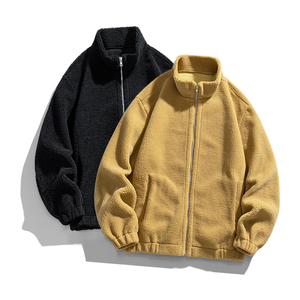 OEM personnalisé unisexe hiver doux Sherpa fermeture éclair polaire lâche décontracté vêtements de rue veste personnalisée Sherpa polaire veste pour unisexe - Product Image 1