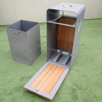 Poubelles extérieures commerciales en métal, bacs à déchets sans couvercle avec cendrier