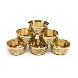 Juego de 4 Cuencos de Latón Tallados a Mano para Frutos Secos, Postres y Ceremonias Religiosas - Diseño Tradicional - Product Image 1