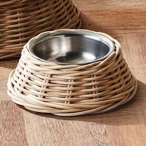 High quality rattan pet <b>bowls</b> and feeders top choice <b>dog</b> cat feeding <b>bowl</b> stand wholesale price - Product Image 1