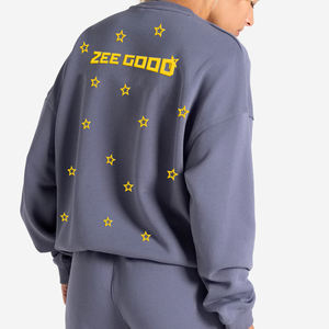 Vêtements pour femmes en gros, sweat-shirts à épaules tombantes d'hiver, couleur unie, tricot décontracté, sweat-shirts à capuche pour femmes - Product Image 4