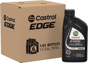 For Castrol EDGE 5W-20 <b>Fully</b> <b>Synthetic</b> 1 Quart Motor <b>Oil</b> Advanced Performance 6-Pack for Cars and Diesel <b>Engines</b> - Product Image 2