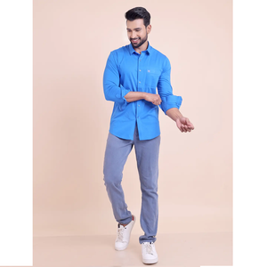 Chemise tricotée à manches longues à manches longues confortable et polyvalente pour hommes, idéale pour les occasions décontractées et formelles - Product Image 1