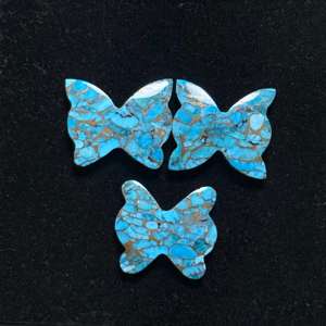 Cabujón de mariposa de tamaño personalizado de alta calidad AAA +, cobre azul Natural, turquesa, fabricación de joyas únicas, piedras preciosas sueltas - Product Image 2