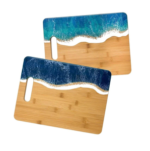 Planche à découper en résine de bois Forme rectangulaire personnalisée Nouveau design Plateau de service Planche à fromage de restaurant en vrac Quantité - Product Image 6