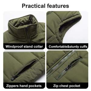 Gilet matelassé pour homme, dernier design, best-seller, vente en gros, logo personnalisé, OEM, respirant, coupe-vent, gilet matelassé épais pour homme - Product Image 4