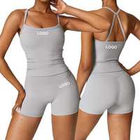 Ensemble de yoga pour femmes avec logo personnalisé, 2 pièces, soutien-gorge de sport élastique, pantalon de yoga de fitness, leggings extensibles à séchage rapide