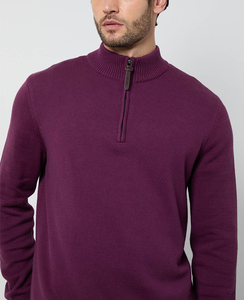 Suéter sin Capucha de Forro Polar Personalizado OEM, con Cierre de Cremallera de un Cuarto, para Hombre, Ropa Deportiva Informal de Invierno, Color Sólido, Corte Holgado - Product Image 3