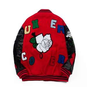 Chaqueta Varsity Personalizada para Hombre con Capucha, Cierre de Cremallera, Cuello Alto, 100% Algodón, Resistente al Viento y Transpirable, Estilo Casual - Product Image 5