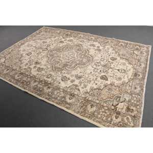 Turkish 5.9x8.4 ft Rug, Vintage Rug, <b>Brown</b> Southwestern <b>Wool</b> Rug - Product Image 1