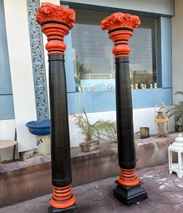 Gỗ rắn truyền thống chạm khắc cột trang trí cho di Sản phong cách biệt thự hiên lối vào hỗ trợ đồ gỗ ngoài trời trang trí - Product Image 1