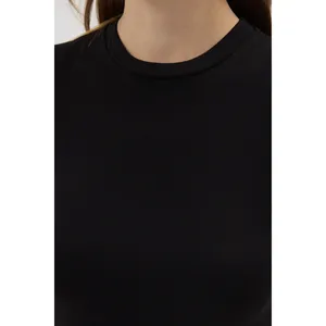 <b>Women's</b> Cotton Rib Crop <b>Top</b> 6-Pack-Breathable Short Sleeve Round Neck Tee (XS- L) - Product Image 4
