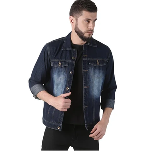 Best Quality Men's Stand Collar <b>Denim</b> <b>Jacket</b> for Autumn Custom Design Jeans <b>Jackets</b> Wholesale <b>with</b> Embroidery Decoration - Product Image 3