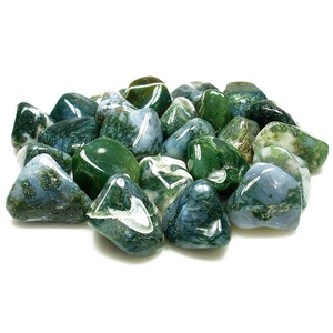 Cristal naturel dégringolé guérison en vrac galet Agate pierre précieuse Reiki Chakra pierre dégringolé mousse Agate sculpté Technique en gros en vrac - Product Image 1