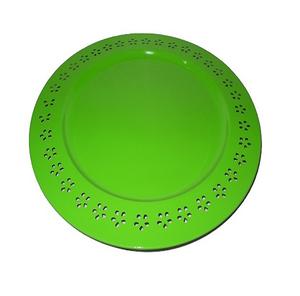 Placa de cargador de vendedor superior Diseño simple Color verde a precio razonable Placa de cargador de alimentos de acero inoxidable Lo mejor para bodas - Product Image 6