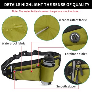 Ceinture de soutien lombaire de course ajustable, légère, imperméable et respirante en polyester/nylon, avec poche zippée, OEM/ODM - Product Image 6