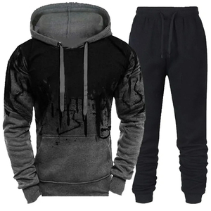Oversized Track Suit men Casual Streetwear Hoodie Stacked <b>Sweatpants</b> <b>Set</b> Plus Size Winter Designer Plus Size Tracksuits - Product Image 5