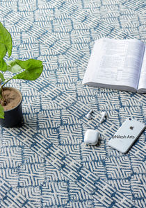 Belle Designer Rajasthnai Tapis 100% Tapis Brodés Détail Motif Dhurries pour la maison Salon et Jardin Décor Tapis - Product Image 6