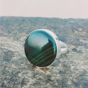 925 argent Sterling naturel Malachite pierre précieuse forme ronde à la main Designer bijoux fabricant en vrac - Product Image 5