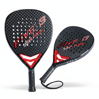 Raket Tenis Pantai - Pegangan Serat Karbon Nylon 25.5x25.5cm, Berat 355g, Panjang 45.5cm, Diameter 13mm, Warna & Logo Dapat Disesuaikan