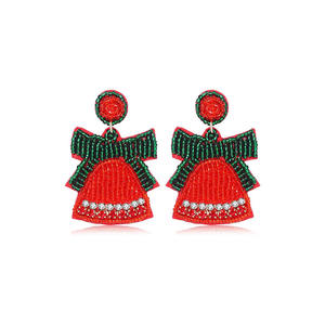 Vente chaude ODM New Christmas Set Boucles d'oreilles plaquées or Boucles d'oreilles goutte et créoles avec perle et diamant d'Inde - Product Image 5