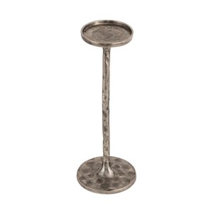 Alessia Piédestal décoratif moderne en métal rond en fonte d'aluminium pour plantes ou chandelier en aluminium argenté - Product Image 3