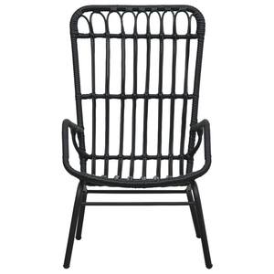 Sleek Black Rattan Lounge <b>Chair</b> for Modern Living Room or Outdoor <b>Relaxation</b> Space - Product Image 2