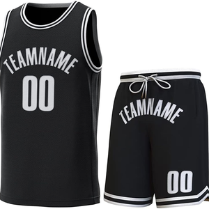Vente en gros de maillots de basket-ball imprimés pour hommes femmes adultes nom personnalisé numéro équipe uniforme ensemble 100% Polyester antibactérien - Product Image 1