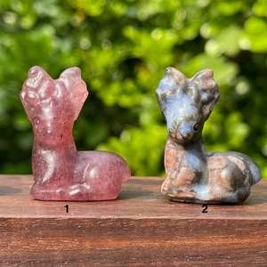 Mini Figurine de cerf en cristal jaune pierre précieuse naturelle coupe ovale décor à la maison et cadeau de cristal de guérison pour Noël - Product Image 6