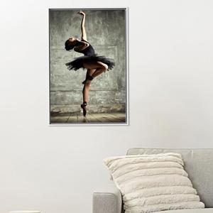 Modern Printed Canvas Artwork - Elegant Girl Room Wall Hanging,White <b>Framed</b> - Product Image 1