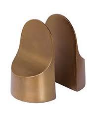 Juego de sujetalibros decorativo de madera de acacia de lujo hecho a mano MyGift con almacenamiento de ranura de soporte de alambre de Metal en tono latón - Product Image 4