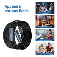 SYONG USB 3.0 Aktives Verlängerungskabel, Typ A Stecker auf Typ A Buchse, Typ C Anschluss 5Gbps Datenübertragungskabel USB-Repeater