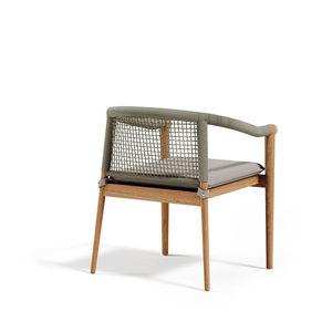Juego de sillón de comedor moderno de madera de teca para patio al aire libre en natural y beige, cómodo para gimnasio, parque, centro comercial, experiencia gastronómica - Product Image 2