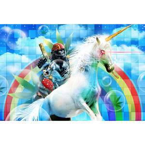 Einhorn <b>Poster</b> with Laser Eyes Durable Paper Wall Decor - Product Image 1