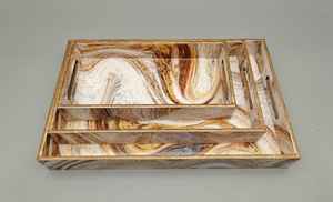 Bandeja para servir de madera MDF de estilo moderno con pegatina Meena para restaurante y Hotel Ramadan-Bandeja decorativa TAQI CRAFT - Product Image 2