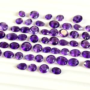Piedra preciosa suelta facetada con forma de mezcla de amatista púrpura Natural 4x6-8x10mm cuentas de piedra de amatista para la fabricación de joyas de mayorista a granel - Product Image 4
