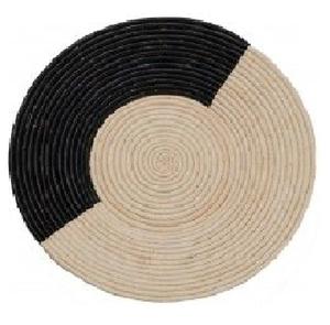 <b>Set</b> of 4 Round Woven <b>Placemats</b> <b>and</b> <b>Coasters</b> Heat Resistant Rattan Tableware Pleasant Wicker Seagrass Design - Product Image 4