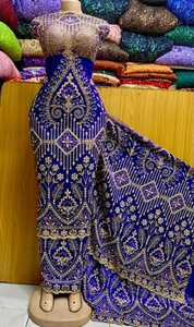 Encaje Indio de Poliéster de 5 Yardas de Dubái, Talla Grande, con Cuentas, Ecológico, Ligero, Ropa Tradicional Africana para Mujer - Product Image 3