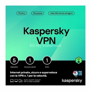 Kaspersky VPN Secure Connection 2025 สำหรับ 5 อุปกรณ์ 1 ปี เวอร์ชันยุโรป - Product Image 1