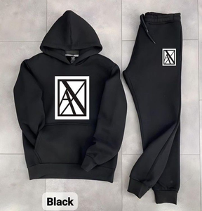 Conjunto de pantalones de chándal y sudadera holgada de cintura media informal de alta calidad para hombre 100% chándal de dos piezas de algodón - Product Image 1