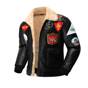 Chaqueta Bomber de Cuero Delgada Estilo Top Gun para Hombre, Tela de Lona Ecológica, Impermeable, Transpirable, Resistente al Viento, Servicios OEM - Product Image 4