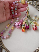 Tasbih Mala en résine, fait main, tendance, islamique, écologique, avec motif ange, perles de prière lisses, pour la méditation, le culte, la dévotion quotidienne, cadeau