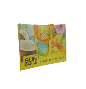 Sacs fourre-tout réutilisables avec logo personnalisé écologique PP et RPET tissé recyclables pour vêtements élégants, shopping ou cadeaux - Product Image 1