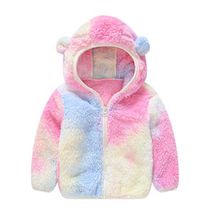 Nouveau gros enfants couleur unie blanc sport entièrement chaud à capuche enfants garçons et filles coton polaire à capuche - Product Image 3