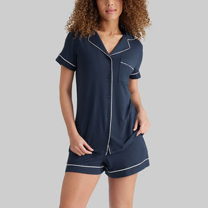 Pijama Beefey de bambú personalizado al por mayor, pijama de manga corta para mujer, ropa de dormir de verano, conjunto de 2 piezas, pijama de manga corta para mujer - Product Image 1