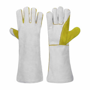 Guantes de soldadura de cuero dividido de piel de vaca reforzada de alta resistencia de Grado Superior Guantes de cuero industrial de seguridad contra incendios Soldador - Product Image 5