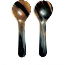 Ensemble de couverts indiens faits à la main réutilisables de 6 pièces en bois miroir avec acier écologique et élégant - Product Image 2