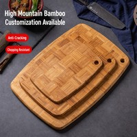 Tabla de Cortar de Bambú Personalizada con Asa, Tabla de Cocina Multifuncional para Uso Doméstico y Hotelero